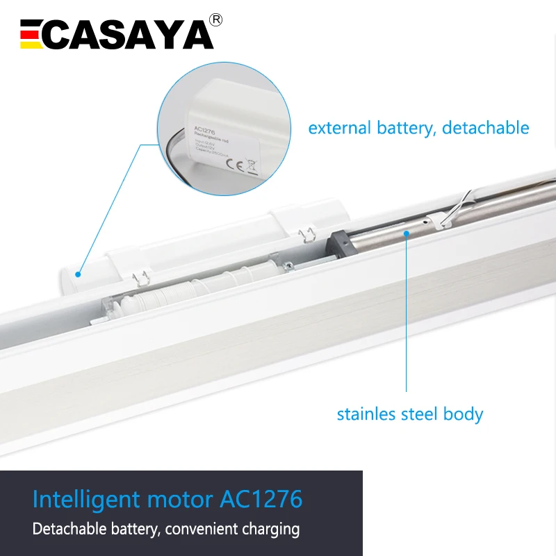CASAYA Blackout Motorized Cellular Shades, Cordless Honeycomb Blinds, Remote and Batteries Included, Made-to-Order