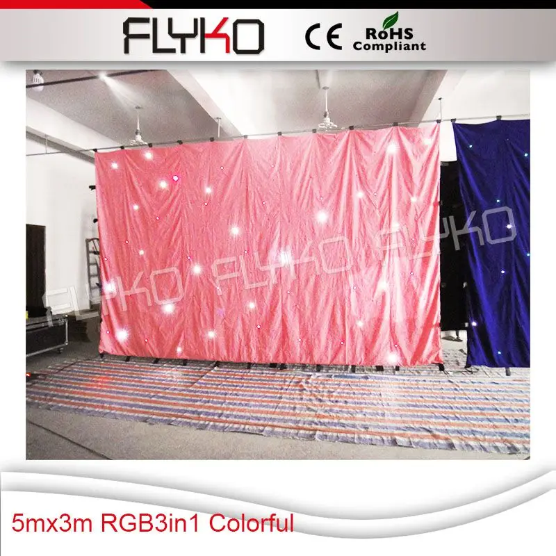 

Flyko stage 3x5m star curtain RGBW colour cloth