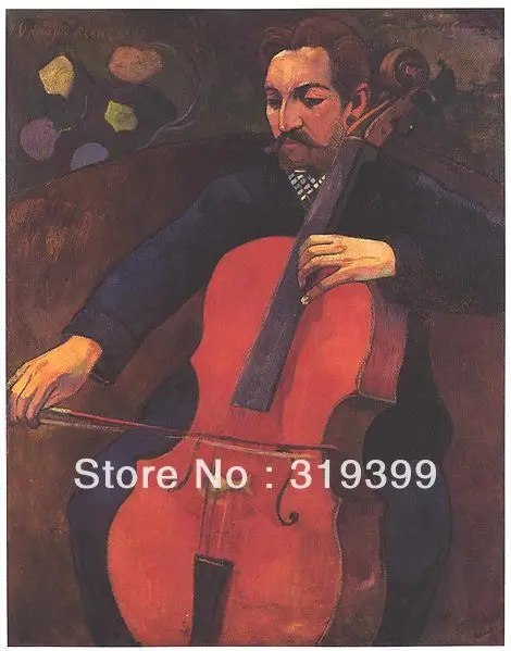 

100% handmade paul gauguin 's Oil Painting Reproduction on Linen canvas,The Violoncellist Schneklud,free shipping, portriat