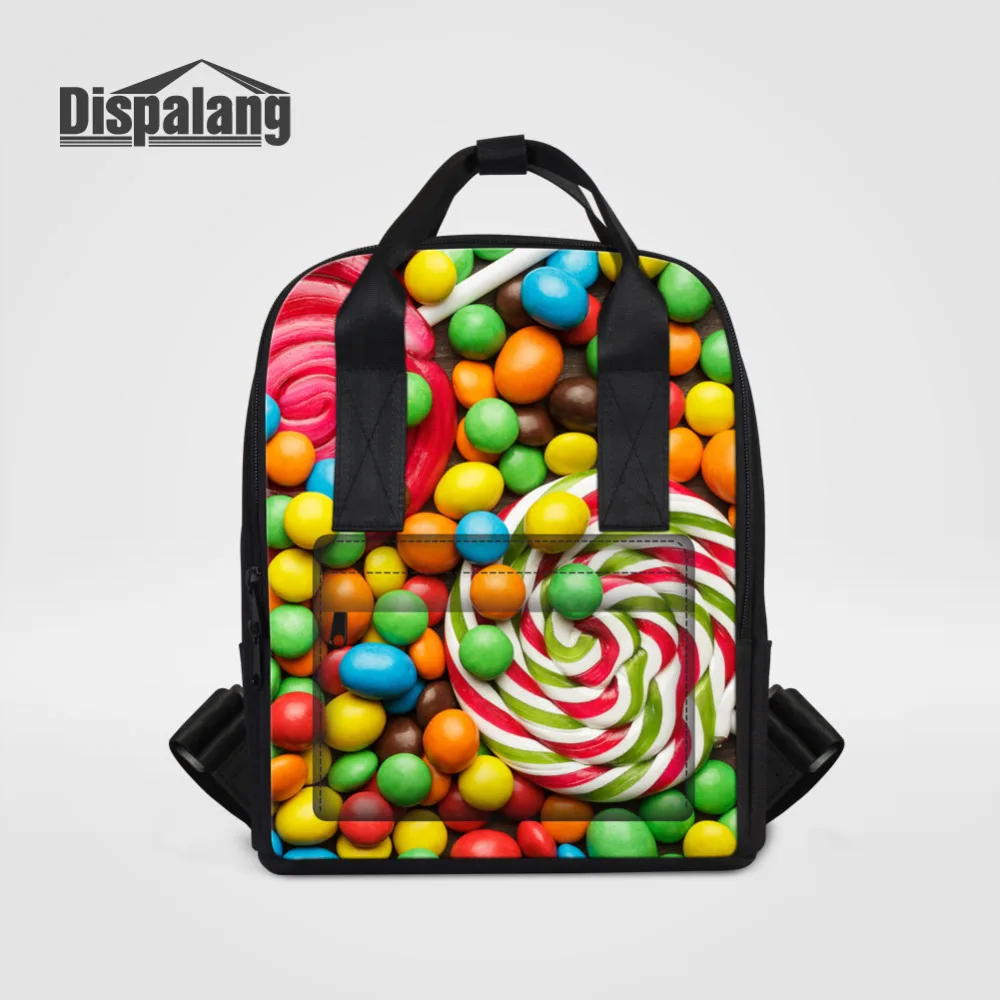 

Dispalang Women Backpacks Candy Print Girls School Bags Large Casual Travel Bag Fruits Laptop Backpack Girl's Daily Shoulder Bag