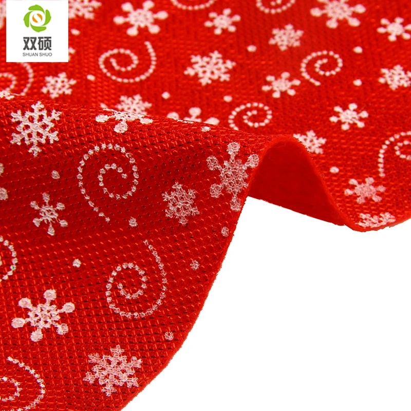 ShuanShuo Composite Fabric For New Year Christmas DIY Decoration Hat Bag Bell Doll Stocking Cloths A Half Meter 145*50cm