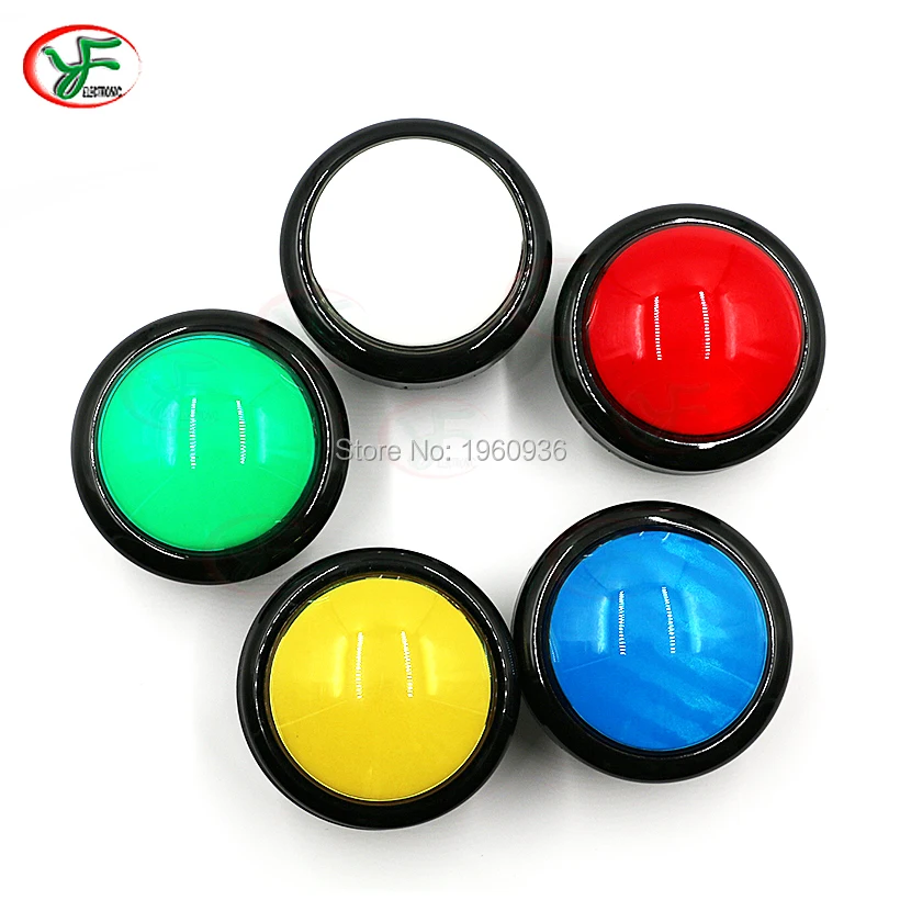 5pcs 100MM LED Light Lamp Arcade Push Button Big Round Switch Player Microswitch +DC12V Blub Video Game Machine Responder Parts