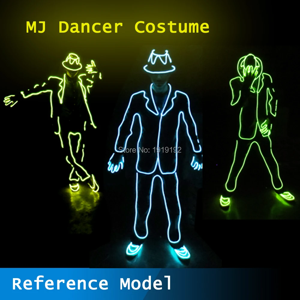 

EL Suits Fashion EL/LED Wire DIY Luminous Clothes Costumes Glowing Shoes Light Clothing EL Masks Clothe Party Decoration