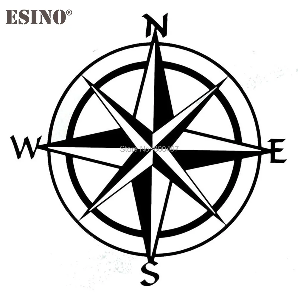 New Car Styling Outdoor NSWE Compass Travel Wander Lost Direction Reflective Auto Decal Car Sticker Pattern Vinyl