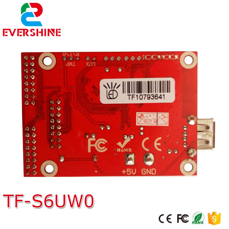 TF-S6UW0 LED Controller Card, WiFi + USB-Disk, cor única e dupla, uso para uso interno e externo
