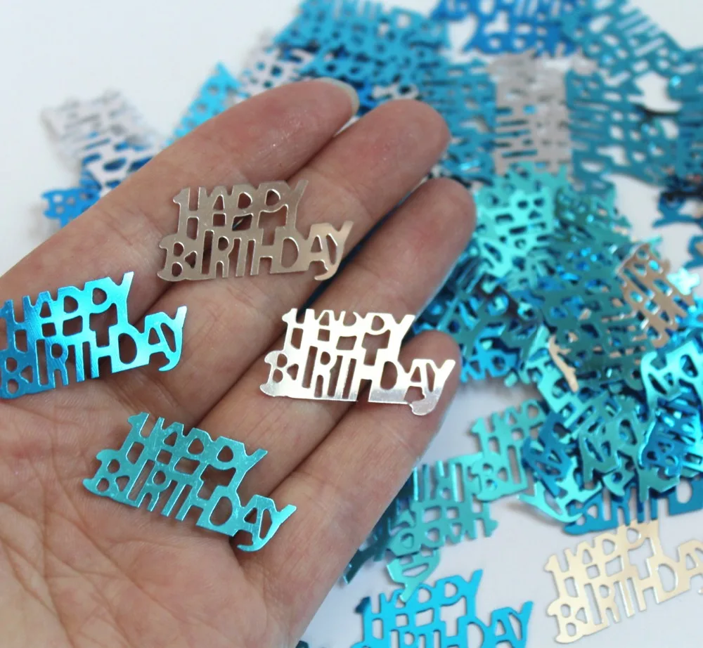 Boy kids children male Happy Birthday Party table Decorations Confetti Foil Sprinkles BLUE GLITZ - METALLIC CONFETTI