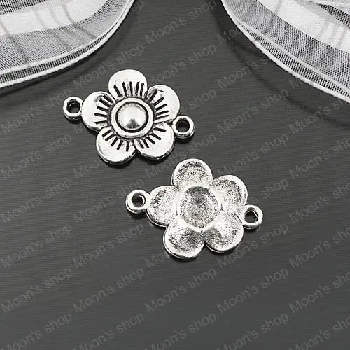 

Wholesale 23*17mm Antique Silver color Flower Alloy pendant connector Findings Accessories 20 pieces(JM2272)