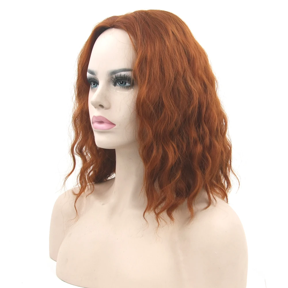 Soowee Short Curly Orange Cosplay Wigs Party Hair Red Gray Heat Resistance Fiber Synthetic Hair Wig for Women