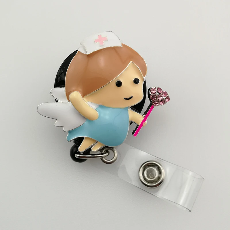 

New Style Medical Nurse ANGEL ID Badge Reel Retractable Name Holder Nurse ID Badge Reel