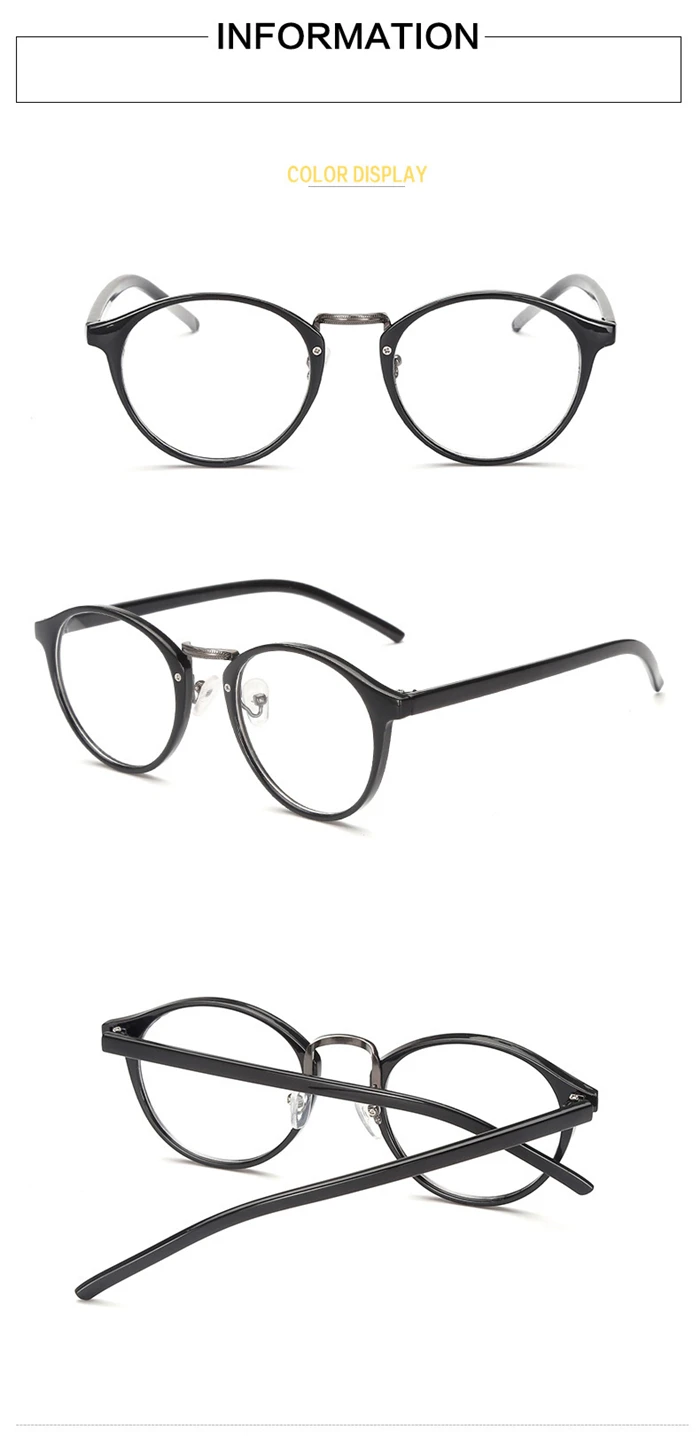 Dioptrien -1,0 -1,5 bis -6,0 Runde fertige Myopiebrille Unisex Mode Harzlinse Kurzsichtige Brillen verschreibungspflichtige Brillen – Detail 2