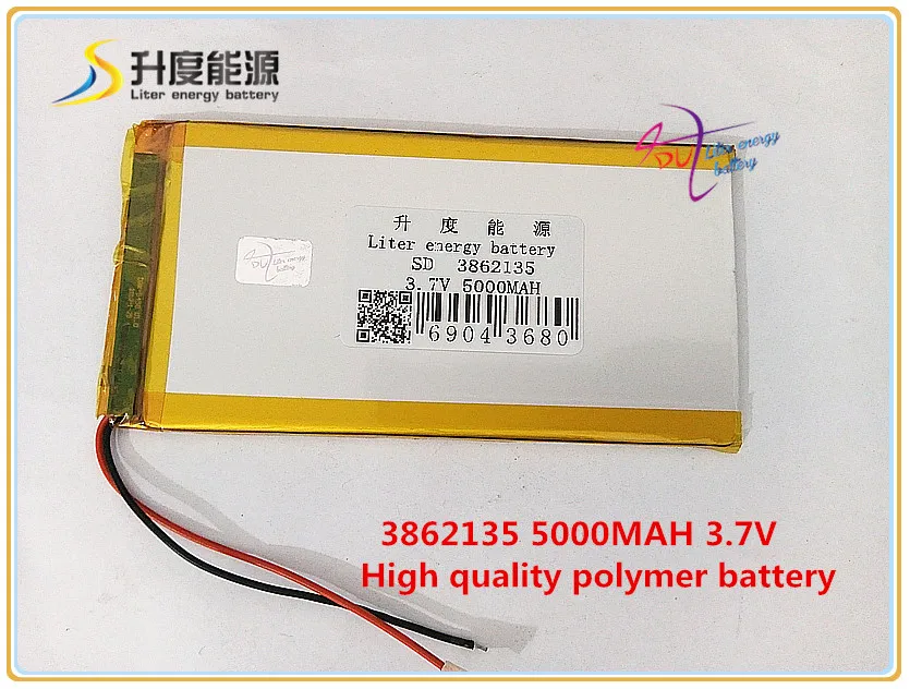 

3,7 V 5000 mAH 3862135 полимерная литий-ионный/литий-ионный аккумулятор для POWER BANK планшетный ПК MP4 gps