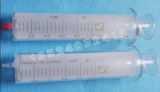 

100ML Glass syringe injector sampler dispensing with ink chemical medicine