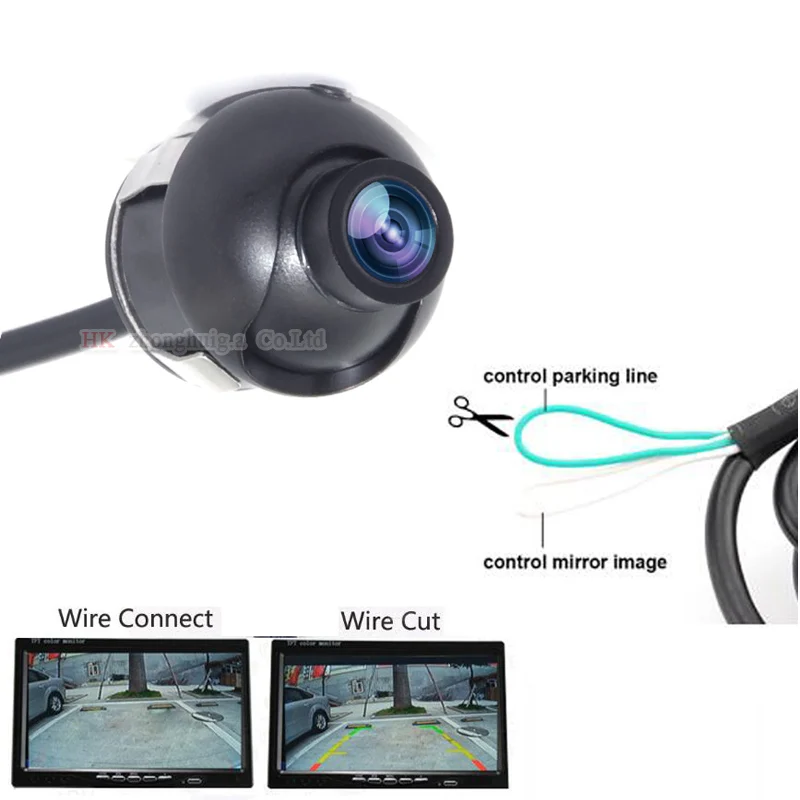 YYZSDYJQ Car Rear Left Right Side Front View Reverse CCD 360 degree Camera 100% Waterproof 18.5mm Drill