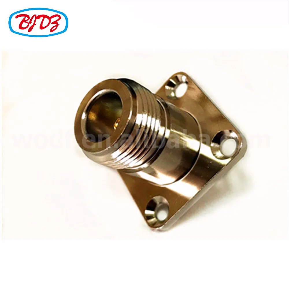 Free Shipping 10 pcs N Jack Female Connector Straight 4 Hole Flange Solder for Semi-Rigid .141