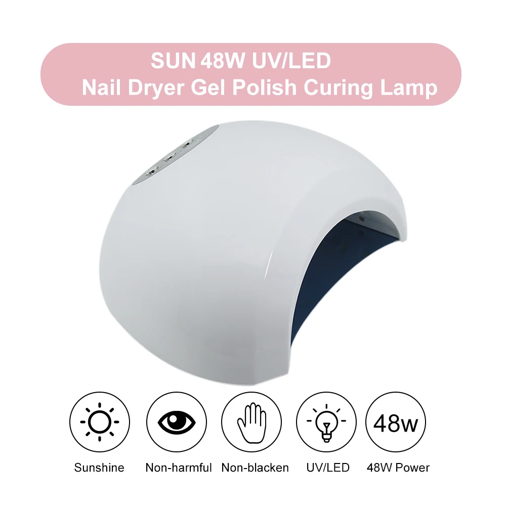 SAMVI 48W HA CONDOTTO LA Lampada Del Chiodo UV Lampada GelHigh di Potenza Per Le Unghie Tutti I Gel Nail Polish Dryer Sensore di Sole Ha Portato luce Unghie artistiche di Strumenti per Manicure