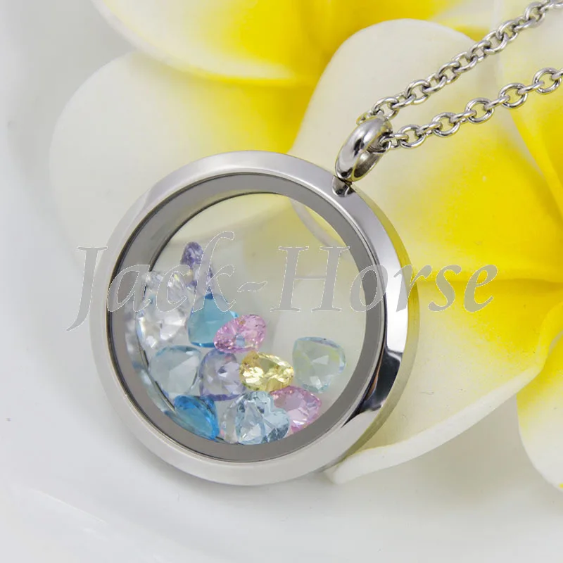 Water Proof  316L Stainless Steel 20mm 25mm 30mm glass memory  floating locket living locket floating charm locket