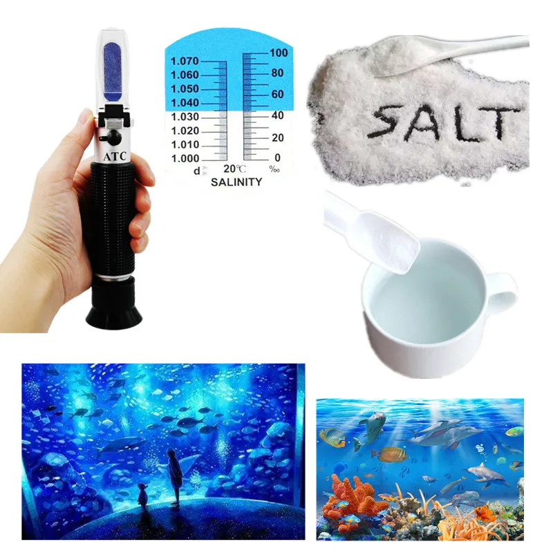 Salinity Refractometer 0-10% 1.000-1.070SG Optical Salometer For Seawater Marine Aquaculture Food Salt Tester