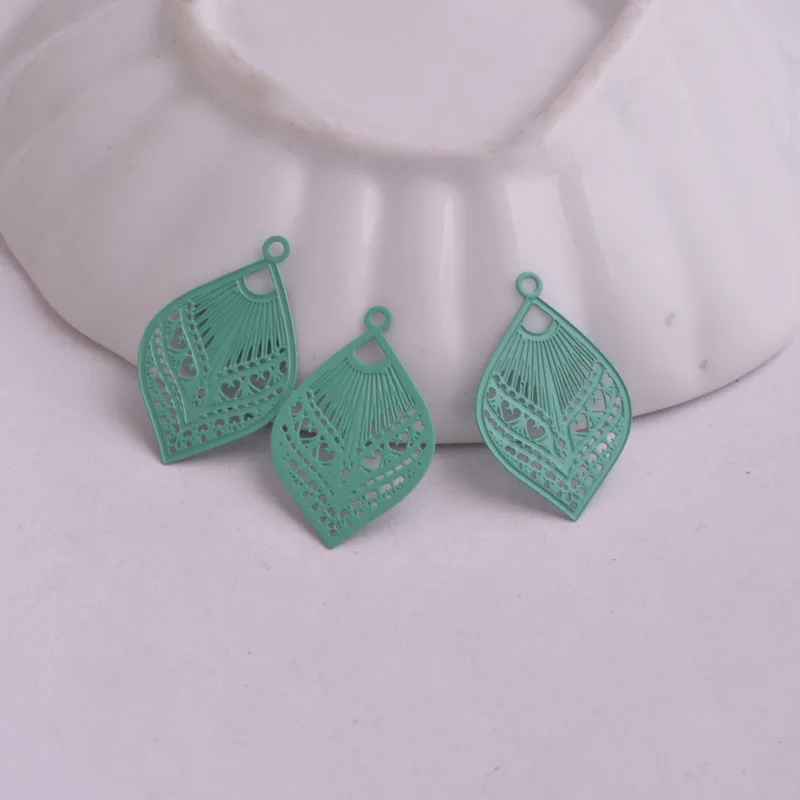50 Stück AC5342 24*15mm Filigrane Fächeranhänger Metallanhänger Verbindungsstücke – Detail 8