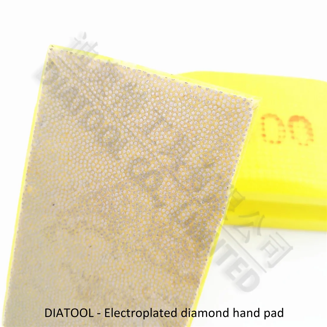 DIATOOL 2pcs Dotted electroplated diamond hand polishing pad 90X55MM #400 Hard Foam-backed Hand pad