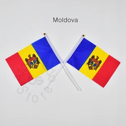 Moldova 14*21cm 10pieces flag Banner  Hand waving Flag National Flag for meet,Parade,party.Hanging,decoration