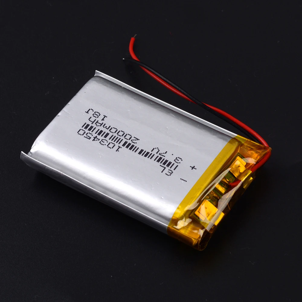 Bateria recarregável de polímero de lítio lipo, para navegador gps, mp5, e-book, câmera, gps bluetooth, microfone de headset 3.7v 2000mah 103450