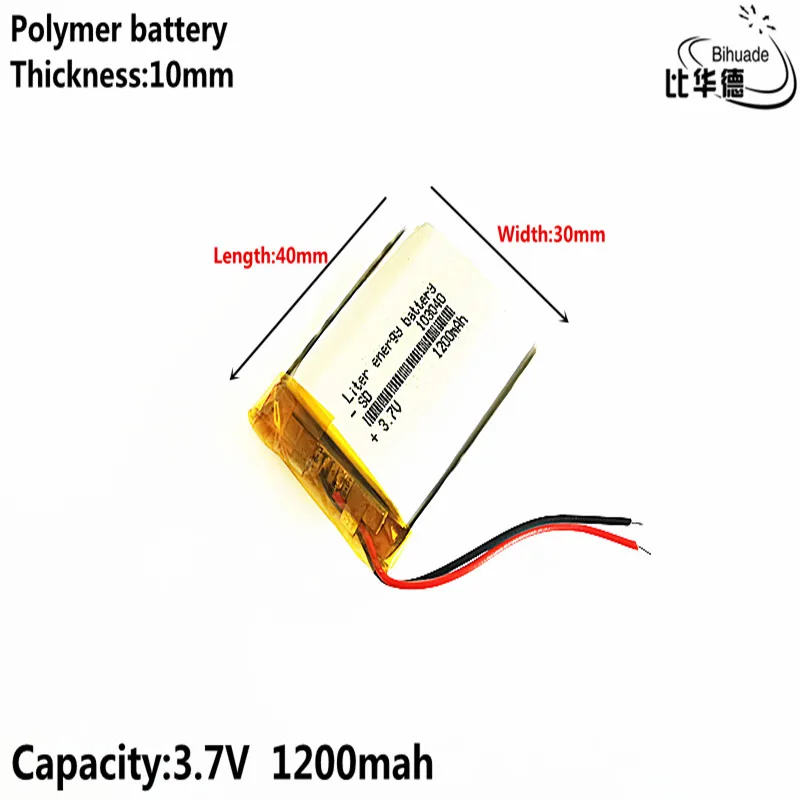 Liter energy battery Good Qulity 3.7V,1200mAH 103040 Polymer lithium ion / Li-ion battery for tablet pc BANK,GPS,mp3,mp4