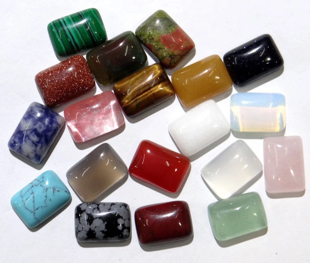 Wholesale Fashion Hot Selling Top Quality Natural Stone square Cabochon 10x14mm Stone Bead 50pcs/lot Free Shipping