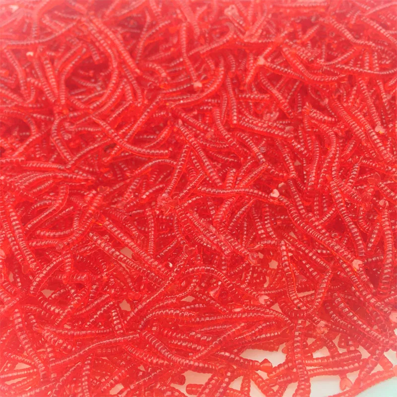 200pcs/Lot Fishy Smell Red Worm Soft Silicone Bait Shrimp Flavor Additives Fishing Lures Artificial Lure Carp Bass Isca Tackle