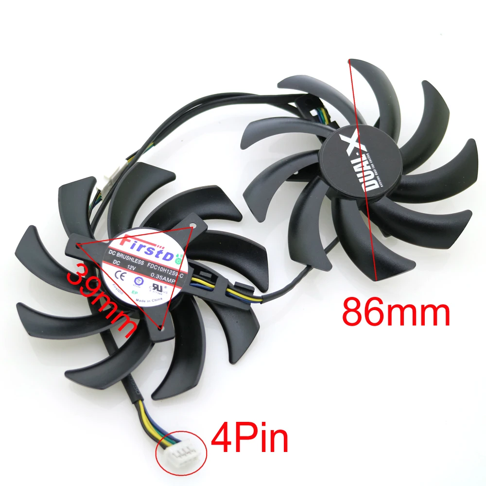 Free Shipping 2pcs/lot FDC10H12S9-C 86mm VGA Fan For Sapphire HD6970 HD7870 2G HD7950 HD7970 Graphics Card Cooling Fan