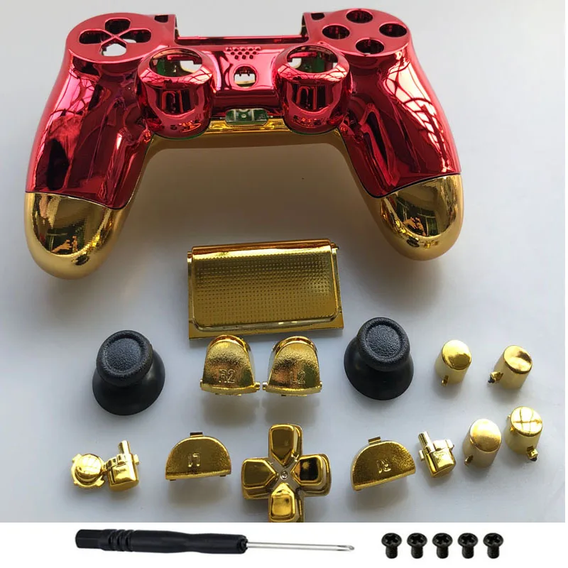 

Сменный Чехол для полного корпуса PS4 Pro JDM 040, хромированный, золотистый, красный корпус для контроллера PS4 PRO Playstation 4 PRO JDS 040 V2