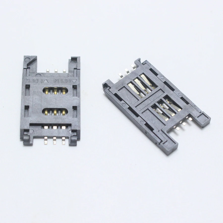 3pcs SIM jack for SIM Card 6P SMT TF Memory Card Socket / Slot / Seats/ Holder for phone,