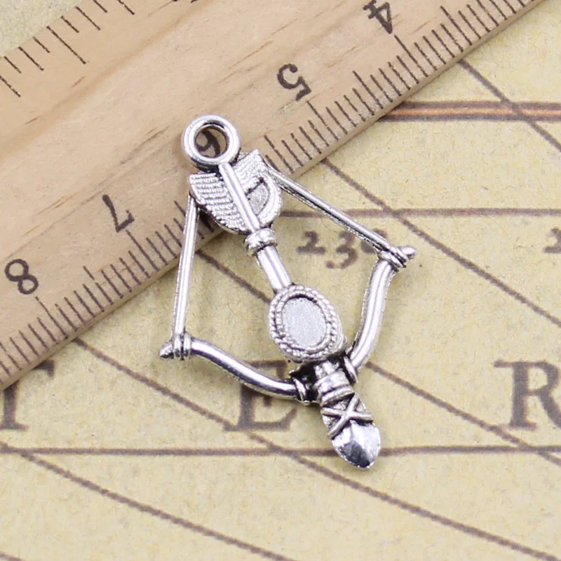 20pcs Charms Crossbow Bow Arrow 34x20mm Tibetan Bronze Silver Color Pendants Antique Jewelry Making DIY Handmade Craft Bracelet