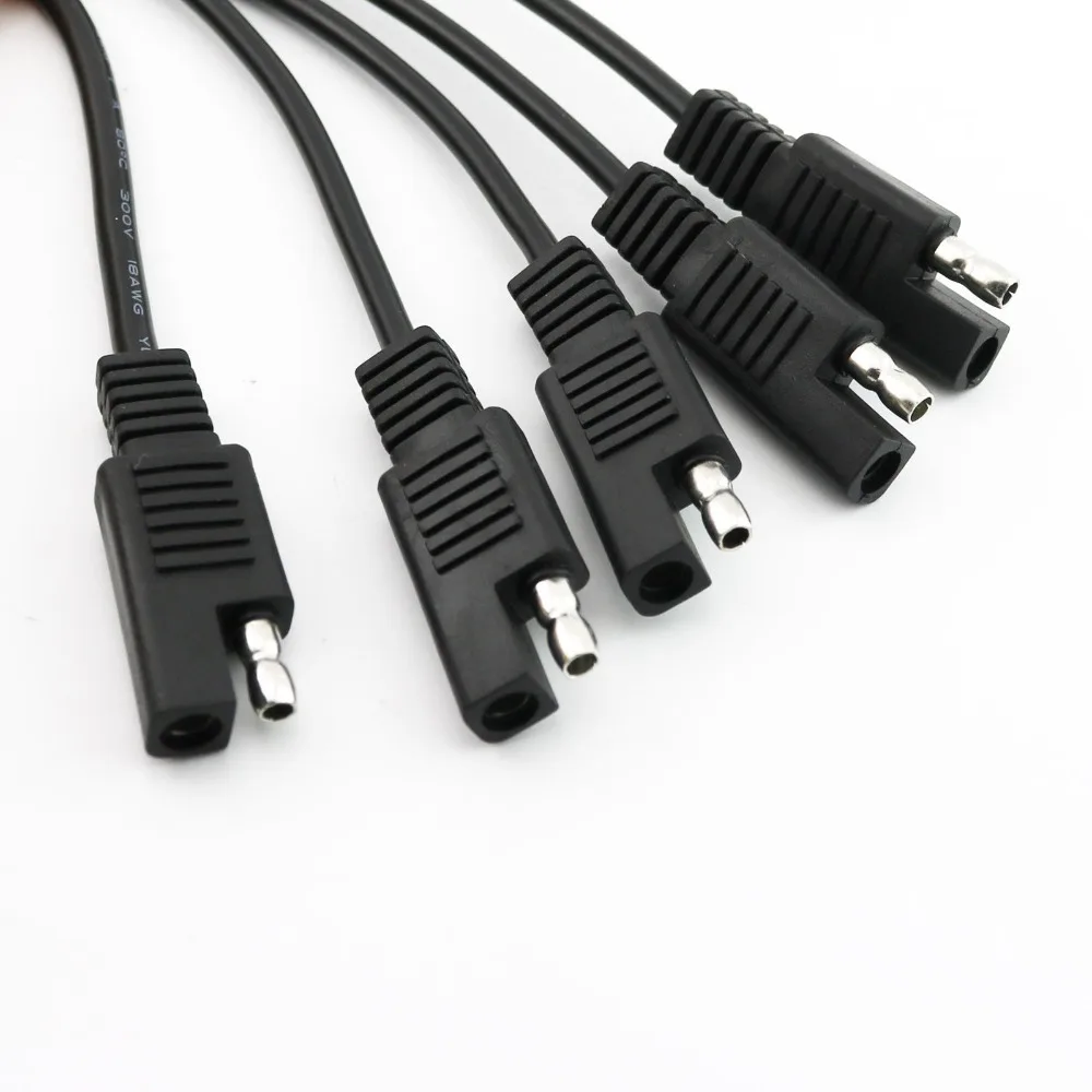 10x DC Power Battery SAE Male To 4x SAE Male Plug Automotive Connector Adapter Cable Cord 37cm