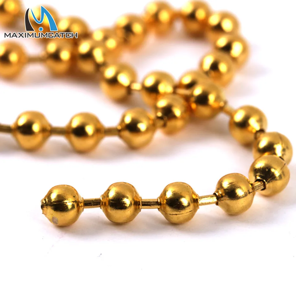 Maximumcatch 3.2/4.1mm Fly Tying Bead Chain Length 31cm Tying Bead Eyes Metal Fly Fishing Material
