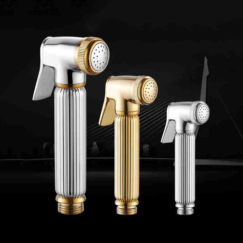 Bidets Faucet Sprayer Solid Brass Chrome Silver Handheld Toilet Bathroom Bidet Garden Faucet Bidet Head Pet Shower Spray 0223