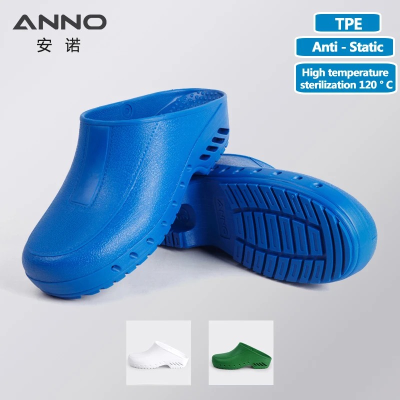 ANNO High Temperature Sterilization Shoes Classic Anti-static Anti Bacteria Clogs Safety Lab Doctor Nurse Slippers for Hospital