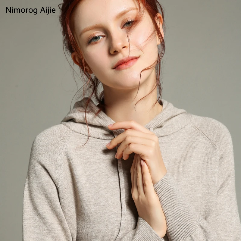 Autumn Winter New Cashmere Sweater Women Hooded Collar Knitted Pullover women sweater fashion sweaters women tops