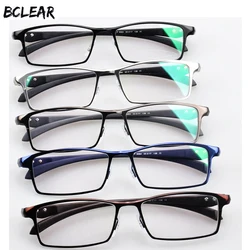 BCLEAR Men Titanium Alloy Eyeglasses Frame Eyewear Flexible Temples Legs IP Electroplating Alloy Material,Full Rim and Half Rim