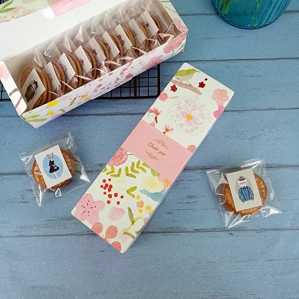 100pcs Cookie box, baking egg yolk crisp, mung bean cake packaging, moon cake box, small West Point, beef roll Candy box