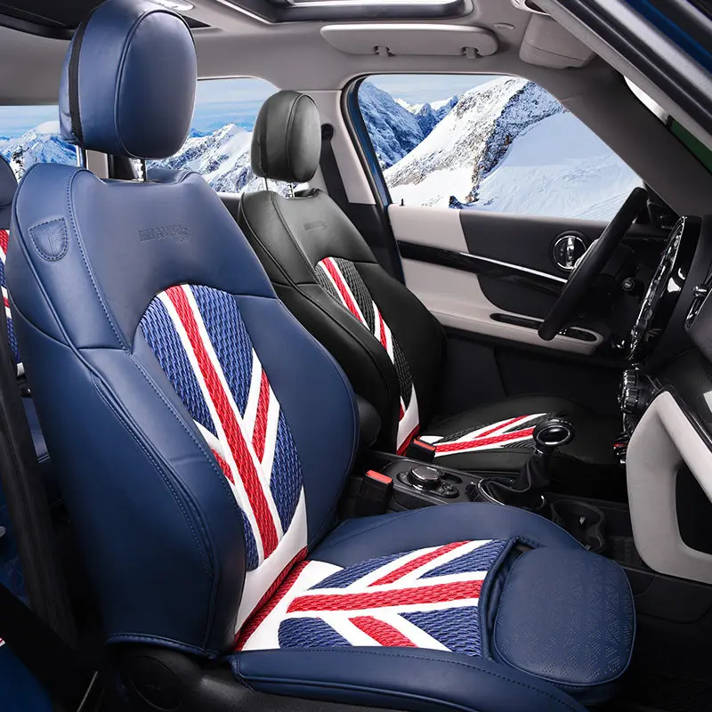 Brand New Imported PVC Material Union Jack Style Black and Rear Seat Cover For mini cooper F56 F55 F54 F60 R60