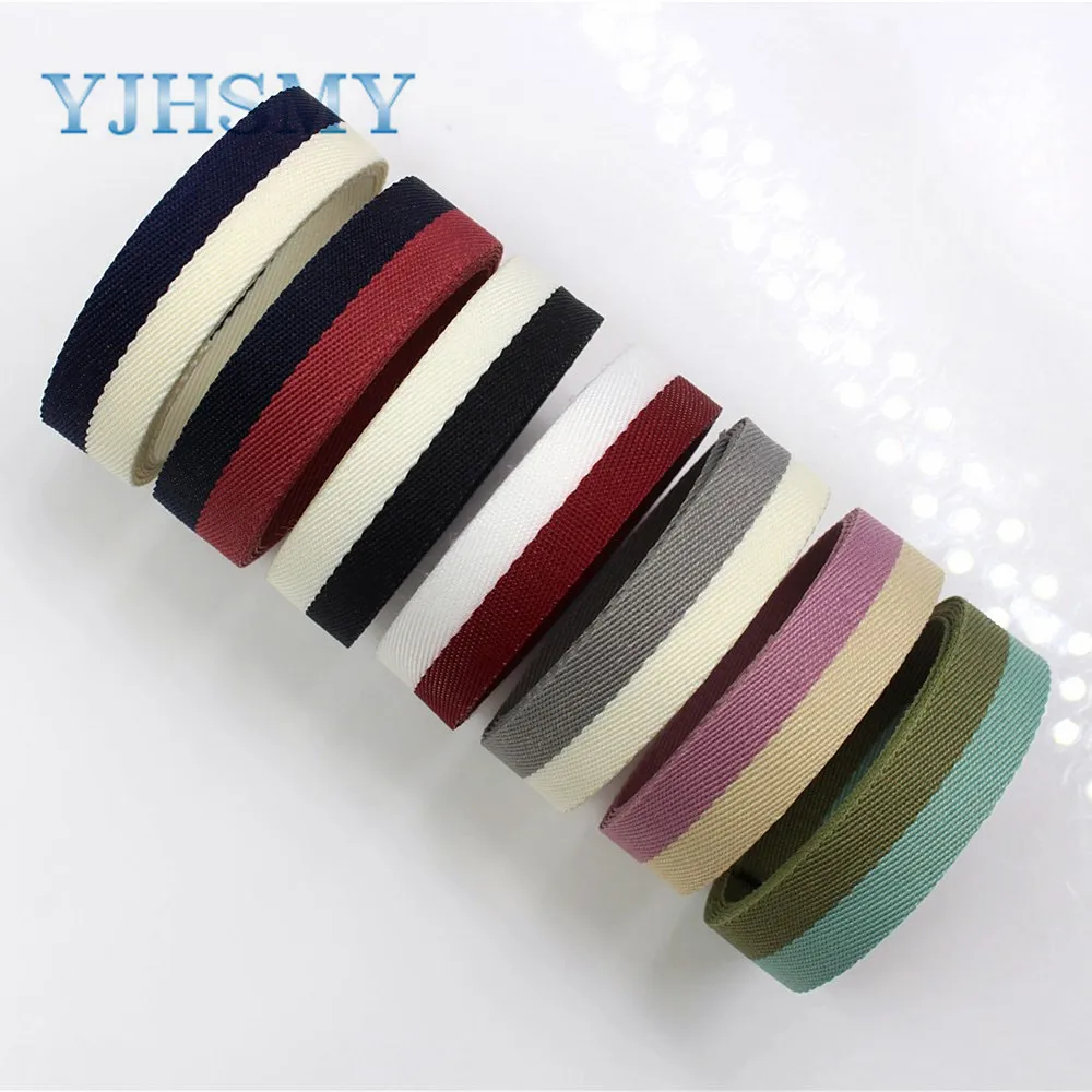 YJHSMY I-181103-119,10yards/lot,16mm Double-sided two-color striped ribbon DIY handmade bow headdress gift wrap materials