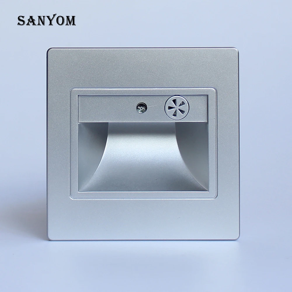 Led Stair Light Sound Sensor+Light Sensor Auto On Off Wall Light LED Step Light Ladder Recessed Wall Lamp Acousto-optic Control