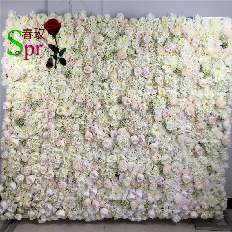 SPR Free Shipping-3D high quality Artificial wedding rose flower wall background arrangement best wedding decoration ever