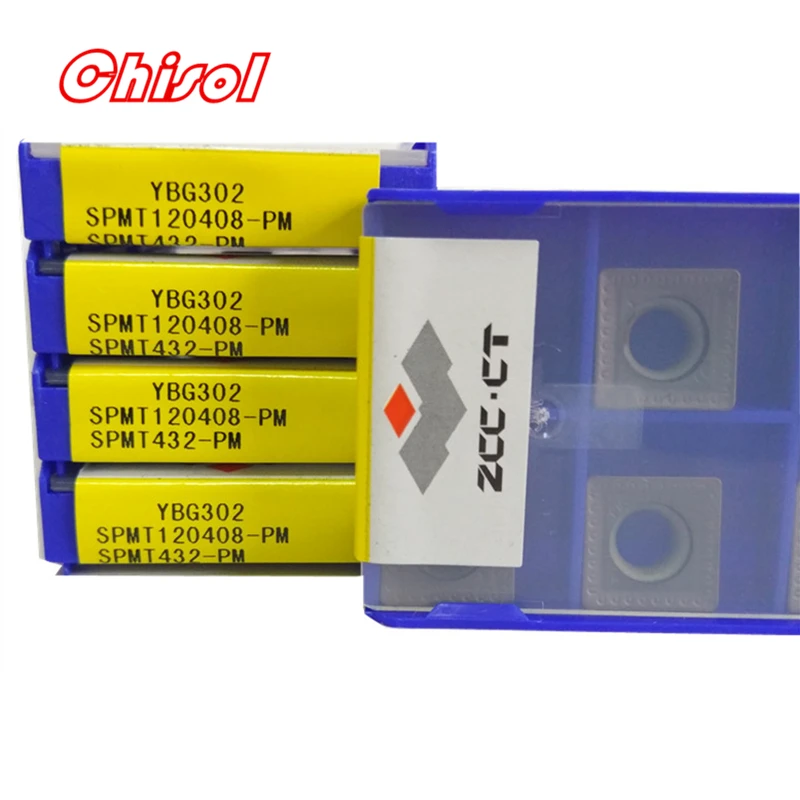 Gratis Verzending SPMT120408-PM YBG302 Cnc Gecementeerde Tungsten Carbide Afschuining Frezen Inserts Frezen Mes Gereedschap