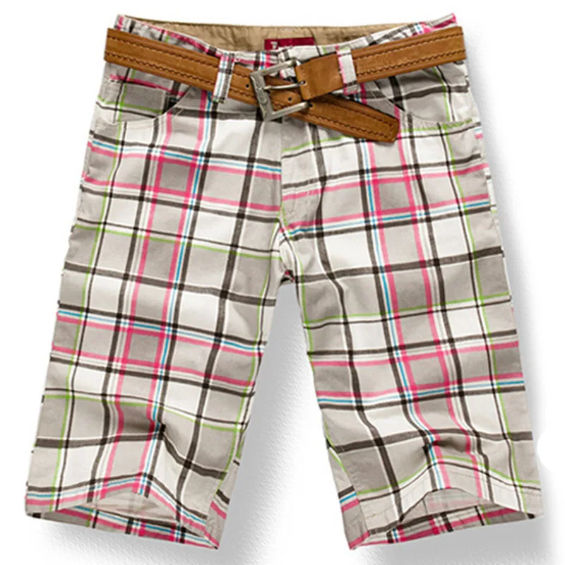 Big Size 6 Styles 2023 Summer Fashion Male Checkered Beach Bermuda Men Plaid Walking Shorts Tartan Pants Plus Size 38