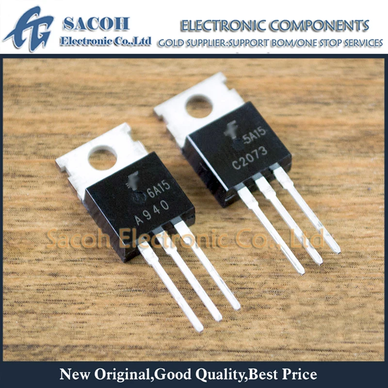 

Refurbished Original 10Pairs(20Pcs)/Lot 2SA940 A940 + 2SC2073 C2073 1.5A 150V NPN + PNP Silicon Epitaxial Power Transistor