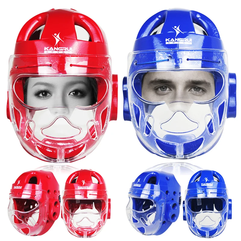 Adult child taekwondo Helmet head protection with face mask karate capacete