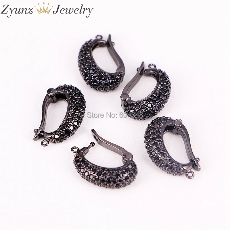 20PCS Zyunz Mix Color Micro Pave CZ Pendant Bails, Clasps, Jewelry Findings