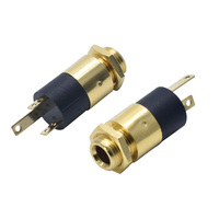 10/5PCS 3.5MM Cylindrical Socket PJ-392 Stereo Female Socket Jack With Nut 3.5 Audio Video Headphone Connector PJ392 GOLD PLATED