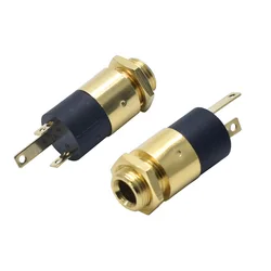 10 Pcs PJ392 3.5MM Headphone Jack Audio Female PJ-392 Straight Plug 3 Feet Stereo Interface Gold Plated